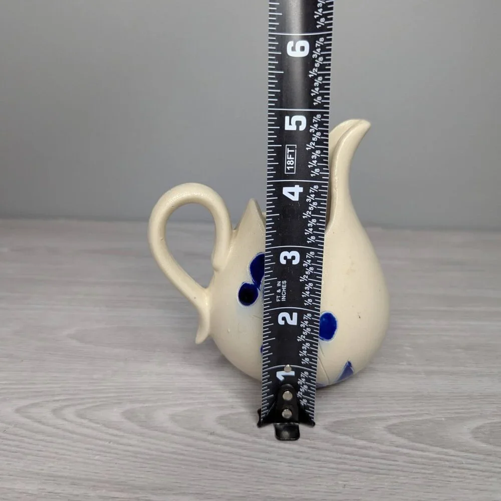 Williamsburg Pottery Cobalt Blue Creamer Salt Glazed Unique